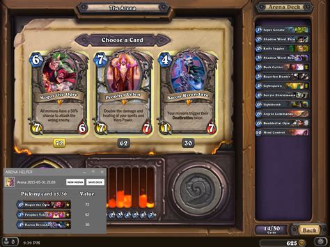 arena deck builder hearthstone.